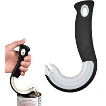 Manual Can Opener with Ergonomic Grip for Seniors, Easy Ring Pull Opener for Soda and Pet Food