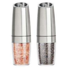 Electric Pepper Grinder with Automatic Gravity Sensing Adjustable Coarseness LED Light Ceramic Core