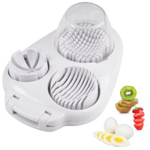 3 in 1 Stainless Steel Egg Slicer for Hard Boiled Eggs and Fruit,  Slices Dishwasher Safe