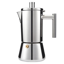 Stainless Steel Moka Pot Italian Stovetop Espresso Maker 200ml Classic Design Easy to Clean