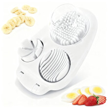 Egg Slicer with Three Cutting Modes, Stainless Steel Blades for Eggs, Strawberries, and Fruits