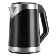Electric Kettle Stainless Steel 2L Double Wall Fast Boiling 1000W with Auto Shut Off for Home Office Kitchen (Black)