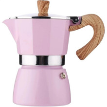 Pink Aluminum Moka Pot 150ml Classic Italian Stovetop Espresso Maker for Home and Camping
