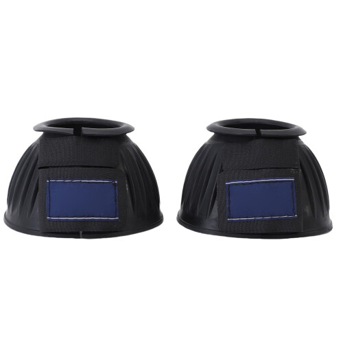Horse Bell Boots Rubber Hoof Protector for Riding Training Black 1