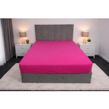 (Fuschia, Double) Plain Dye Poly Cotton Fitted Bed Sheet Super Soft Luxury & Comfy Easy Care Bed Sheet Available in 17 different Colours