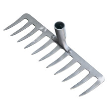Heavy Duty Garden Rake with Metal Tines for Deep Soil Penetration and Efficient Weed Removal