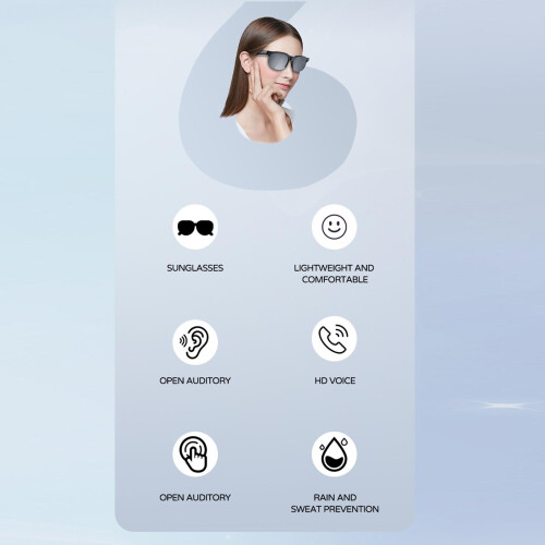 KI-Smartbrille 80mAh BT5.3 10m Echtzeit Blau 2