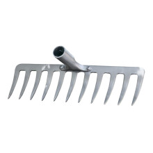 Heavy Duty Steel Garden Rake with Long Handle for Soil Cultivation Weeding and Ground Loosening