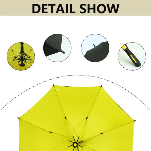 Large Golf Umbrella 49.6 Inch Canopy Windproof DualLayer Automatic Open for Rain Red 2