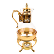 Vintage Coffee Pot Set with Cups and Decorative Tray, Elegant Glass Serving for Home or Gift