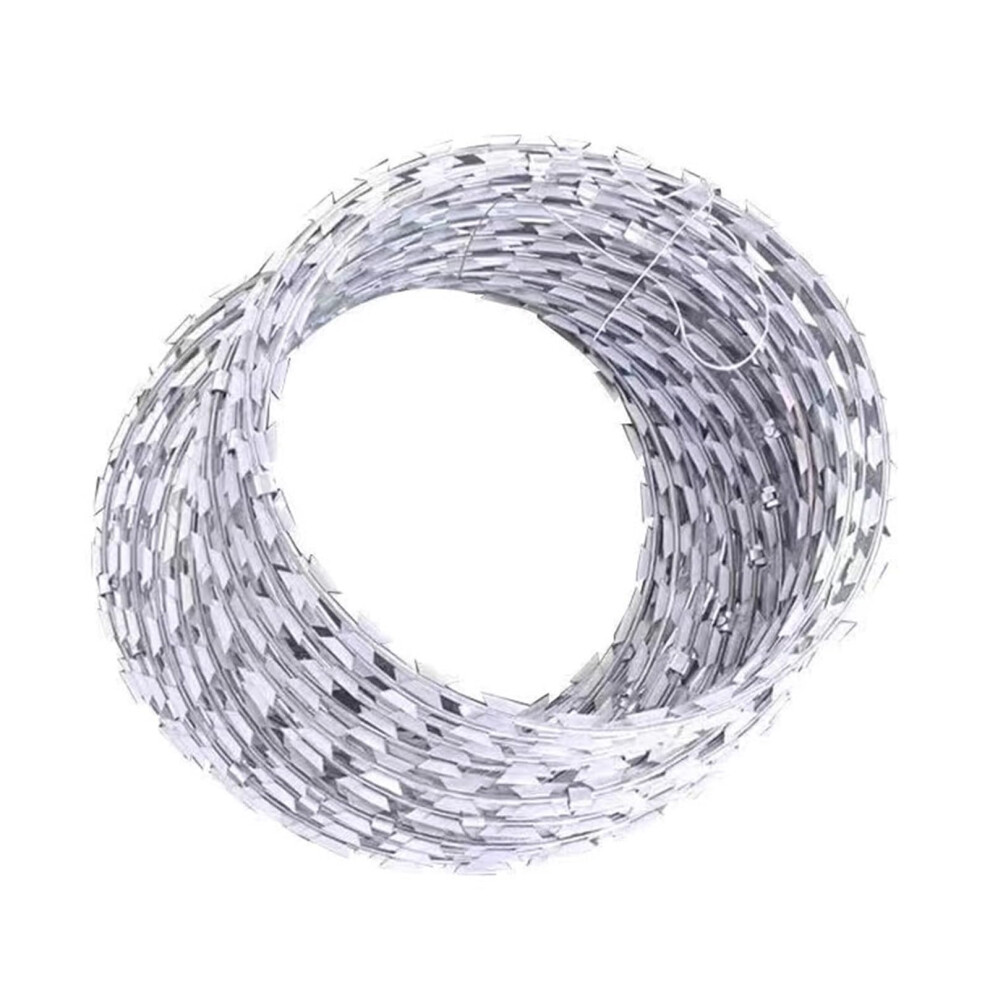 Razor Barbed Wire Double Spiral Roll 100M Galvanized Steel Fence 45Cm Height Security Barrier 9070919334405