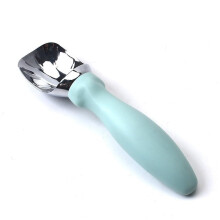 Ice Cream Scoop with Ergonomic Soft Grip, Curved Grooved Head, Mint Green Design