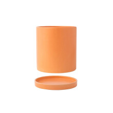 Modern Ceramic Plant Pot with Drain Hole and Saucer, Succulent Planter for Home and Office Decor