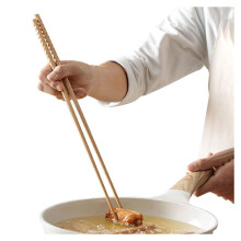Extra Long Wooden Cooking Chopsticks 42cm Non Slip Heat Resistant Beech Wood for Hot Pot and Frying