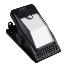 Solar Motion Sensor Light with Adjustable Clip Mount, Weatherproof Outdoor Solar LED Security Light