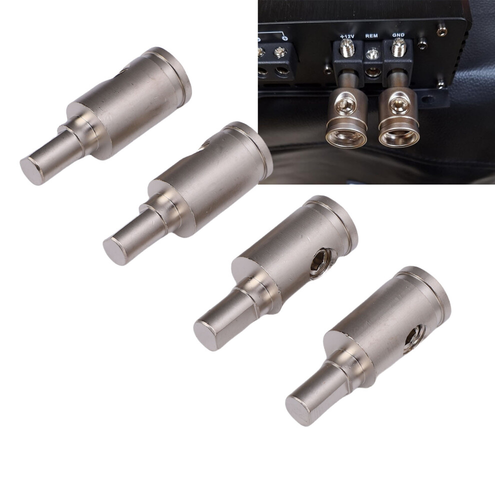 4 Pcs Brass Amp Input Reducer 4Ga Car Stereo Wire Connectors 3341383138193