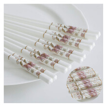 Reusable Ceramic Chopsticks Set 10 Pairs Fiberglass Porcelain NonSlip Square Grip for Hot Pot