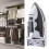 Wall Mounted Iron Holder with Heat Resistant Design and Hooks-White 4