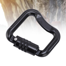 Auto-Sperrkarabiner 20KN Aluminiumlegierung D-förmig Schwerlast, Schwarz