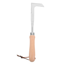 Garden Weeding Tool with Ergonomic Wooden Handle, Stainless Steel Crevice Weeder for Lawn and Stone