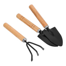 3pcs Mini Garden Tool Set with Rake Trowel Shovel Ergonomic Grip for Indoor Plants and Balcony Gardening