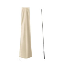 Waterproof Patio Umbrella Cover with Zipper for Garden Cantilever Parasol 190x30x50cm White