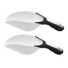 2pcs Food Scoop and Ice Scoop with Ergonomic Grip, Dishwasher Safe for Pet Food, Flour, Kitchen Use