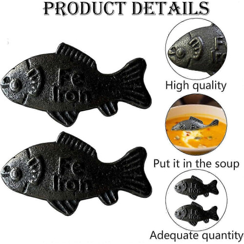 Peixe de ferro da sorte, peixe de ferro fundido para cozinhar infundido com ferro, 2