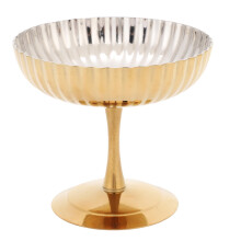 Stainless Steel Dessert Cup 304 Gold Footed Ice Cream Bowl for Pudding Yogurt Fruit Salad