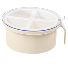 Transparent Sugar Bowl with Handle and Lid, Kitchen Seasoning Storage Box Beige