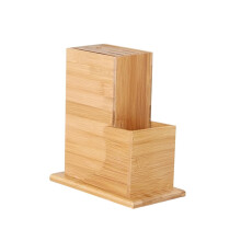 Bamboo Knife Block with NonSlip Base, Universal Wooden Kitchen Knife Holder for Countertop