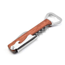 Wine Bottle Opener with Foil Cutter, Multifunctional Corkscrew and Can Opener with Safe Knife Sharpening