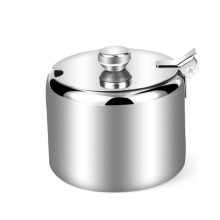 Stainless Steel Sugar Bowl with Lid and Spoon, Kitchen Spice Container for Salt and Pepper Ref: 3146