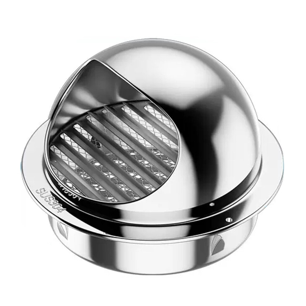 304 Stainless Steel Exterior Wall Exhaust Vent Cover Hood, Windproof Rainproof, 60Mm Small Size 9455672333313