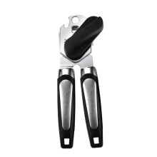 Manual Side Cut Can Opener with Safe Knife Sharpening and Ergonomic NonSlip Grip Kitchen Tool