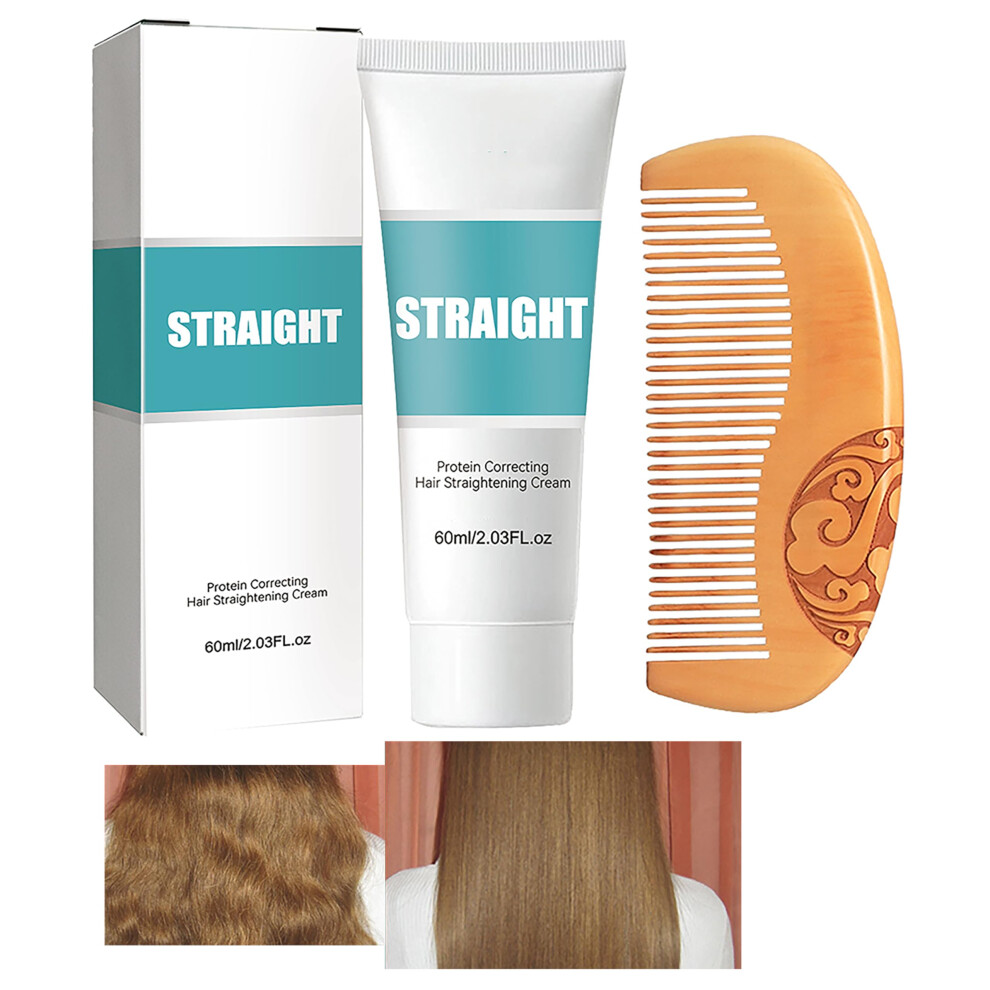 Cream Protein Hair Straightening With Collagen, Frizz Hydration For All Hair Types 60Ml