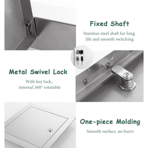 Stainless Steel Wall Access Panel 18x26, Lockable FireResistant Hatch with Hidden Touch Latch 2