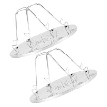 2pcs Stainless Steel Toast Rack Foldable 4Slice Holder for Camping Outdoor Cooking Lightweight