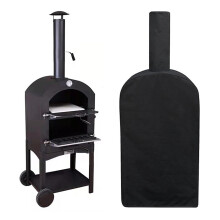 Outdoor Pizza Oven Cover Waterproof UVResistant Heavy Duty AllWeather Protection Black 160x37x50cm
