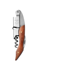 Knife Sharpener and Wine Bottle Opener Stainless Steel Corkscrew with Wooden Handle Leather Case