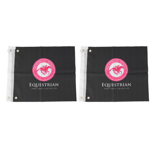 2 Stück Reiterflagge Schwarz Polyester Outdoor 1