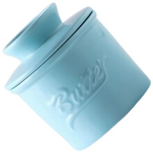 Ceramic Butter Dish with Lid, ChipResistant Blue Glaze, Fits Standard Sticks for Countertop Storage