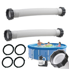 Swimming Pool Hose 40 Cm Pack Of 2 Universal Pool Pump Replacement Hose Reusable Filter Pump Hose White