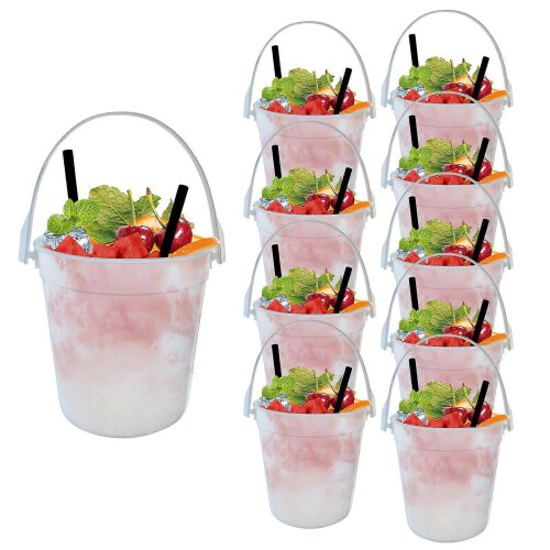 32 oz wiederverwendbare Punch-Schüsseln 10PACK, durchsichtige Getränkeeimer, Eiskübel,