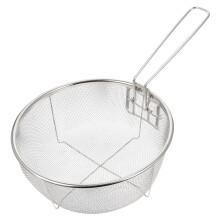 Stainless Steel Folding Frying Basket with Ergonomic Handle for Quick Oil Drain in Home and Restaurant