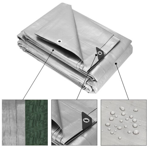 Springos Bâche de protection 6x8m Toile antigel 130G résistante aux UV 1