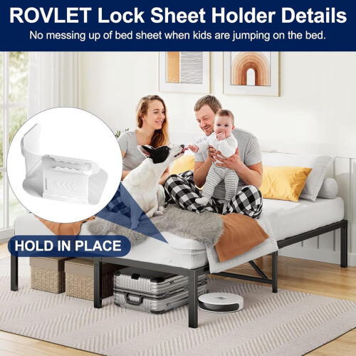 4 Pack Bed Sheet Holders with Lock Straps | ABS Heavy Duty Fasteners 2