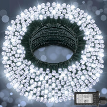 158FT 480 LED Christmas Tree Lights Green Wire Waterproof Outdoor Twinkle String Lights with Timer