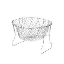 Stainless Steel Foldable Fryer Basket with Detachable Handle for Deep Frying and French Fries