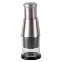 Stainless Steel Garlic Press and Vegetable Chopper with Container for Quick Manual Mincing